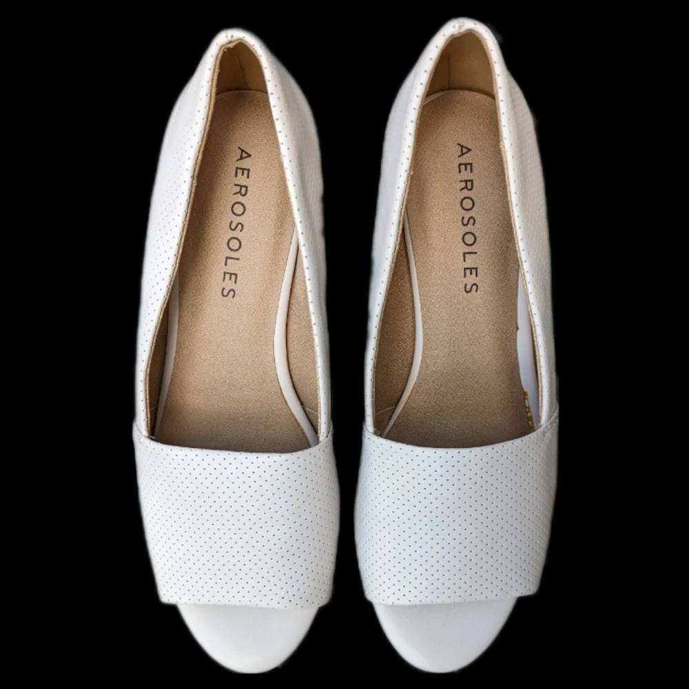 NEW Cork Wedge AEROSOLES Off-White Size 8 - Picture 3 of 7